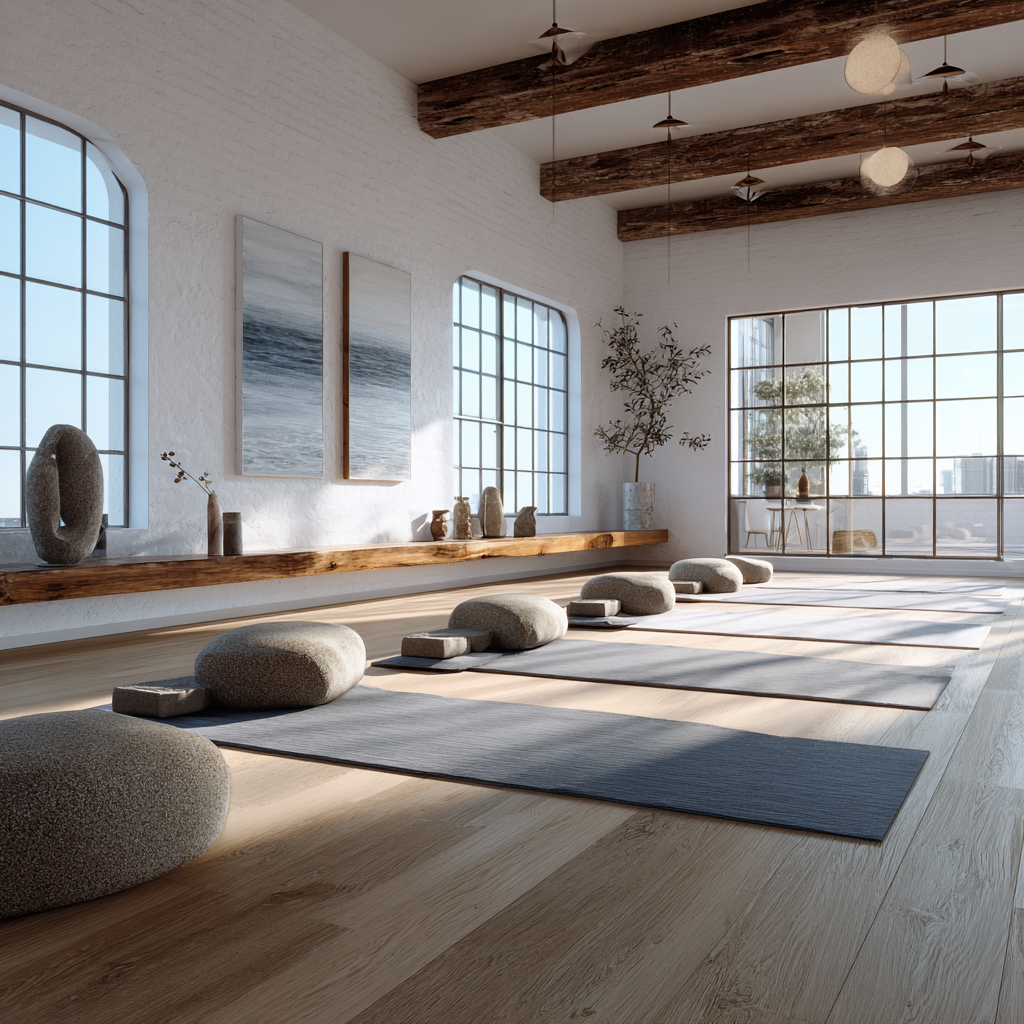 serene yoga practice environment for adults